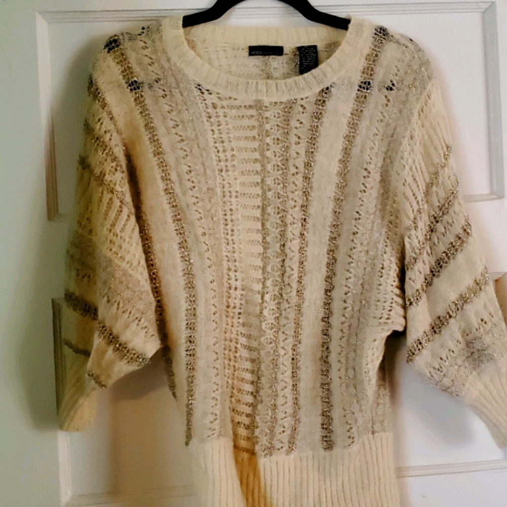 Metallic Gold Cream Sweater